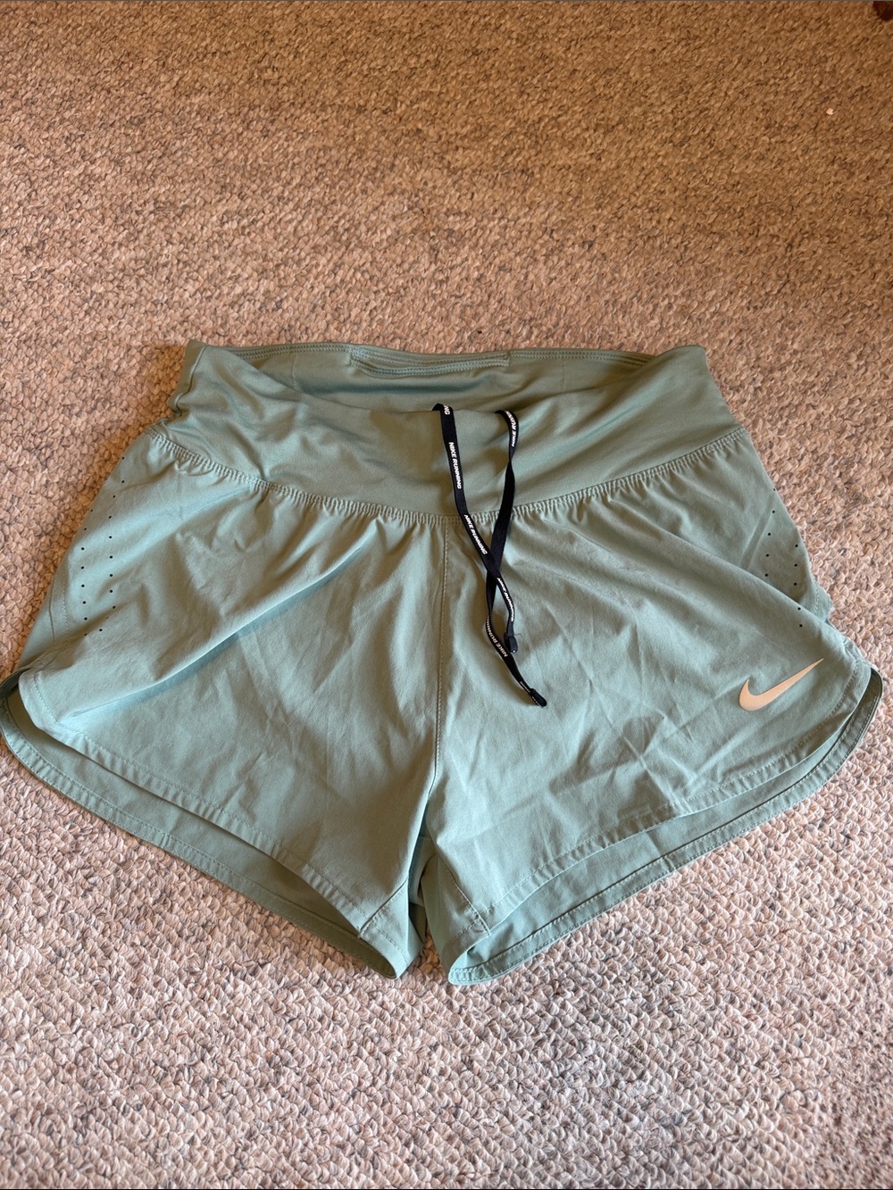 Nike Women's Light Sage Green Athletic Running Shorts